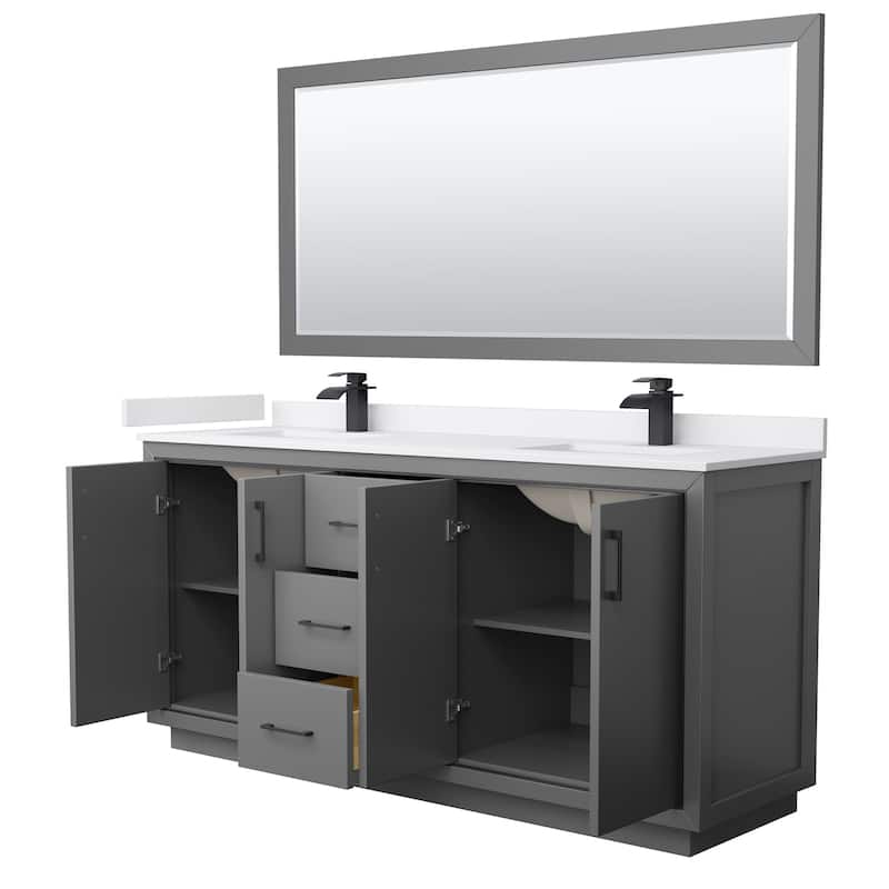 Wyndham Collection WCF1111-72D-VCA-M70 Icon 72" Free Standing Double
