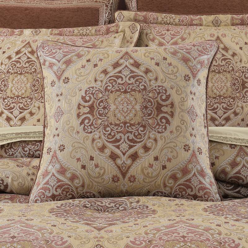J. Queen New York Weston Terracotta 20" Square Decorative Throw Pillow - Accent - Polyester - Terracotta