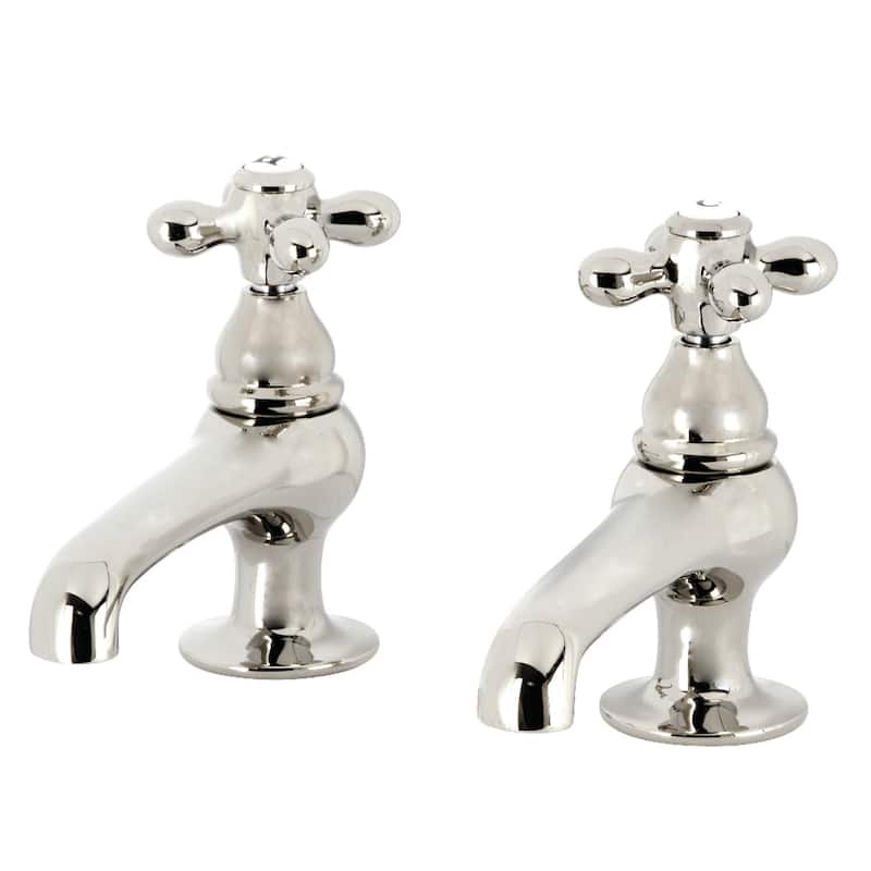Kingston Brass Restoration Basin Faucet with Metal Cross Handle - Polished Nickel
