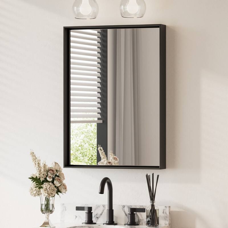Keonjinn Aluminum Framed Wall Mount Bathroom Vanity Mirror