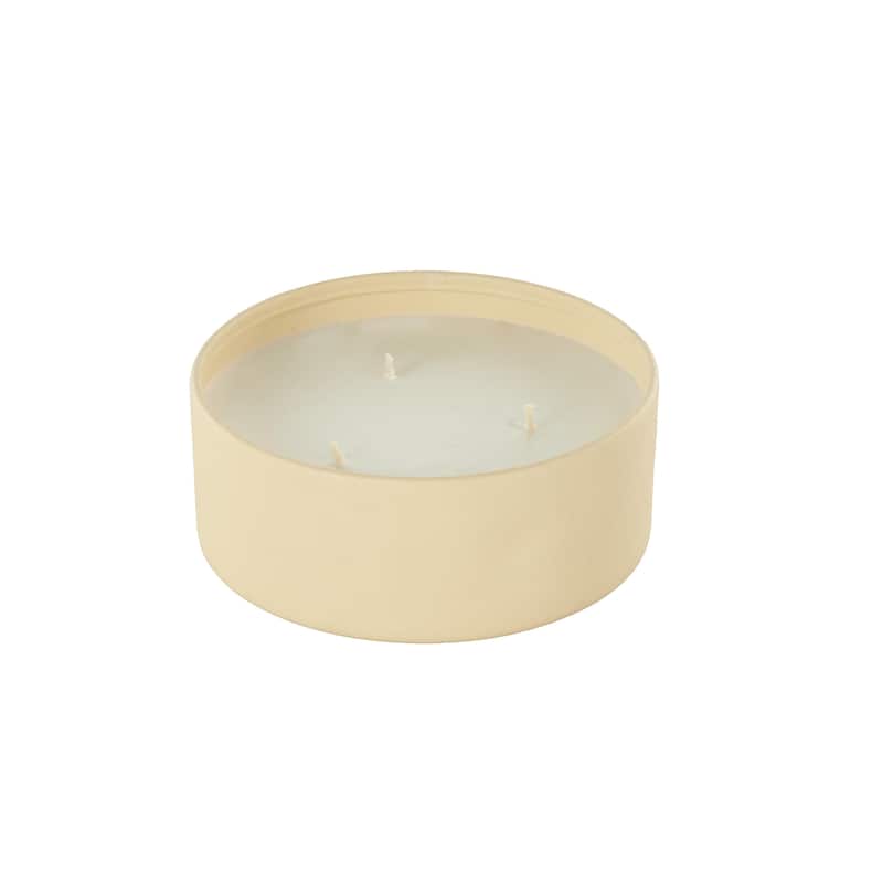 Metal Scented Textured 22oz 3 Wick Decorative Candle with White Wax - Beige, Black or Cream - Roche River Decor