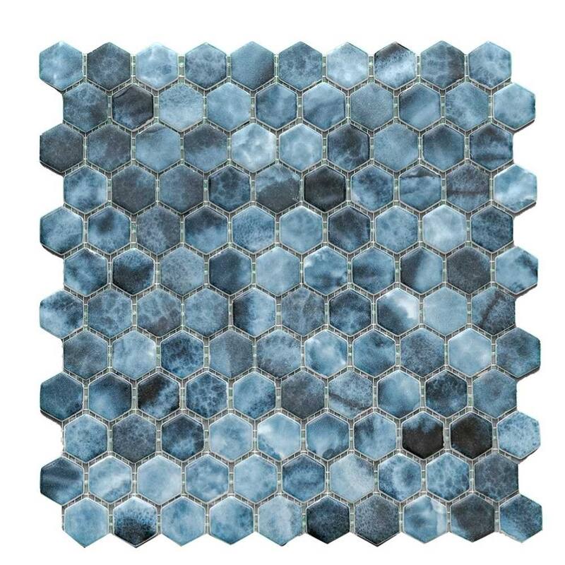 The Tile Life Eterna Hex 1x1 Glass Floor, Wall & Backsplash Tile