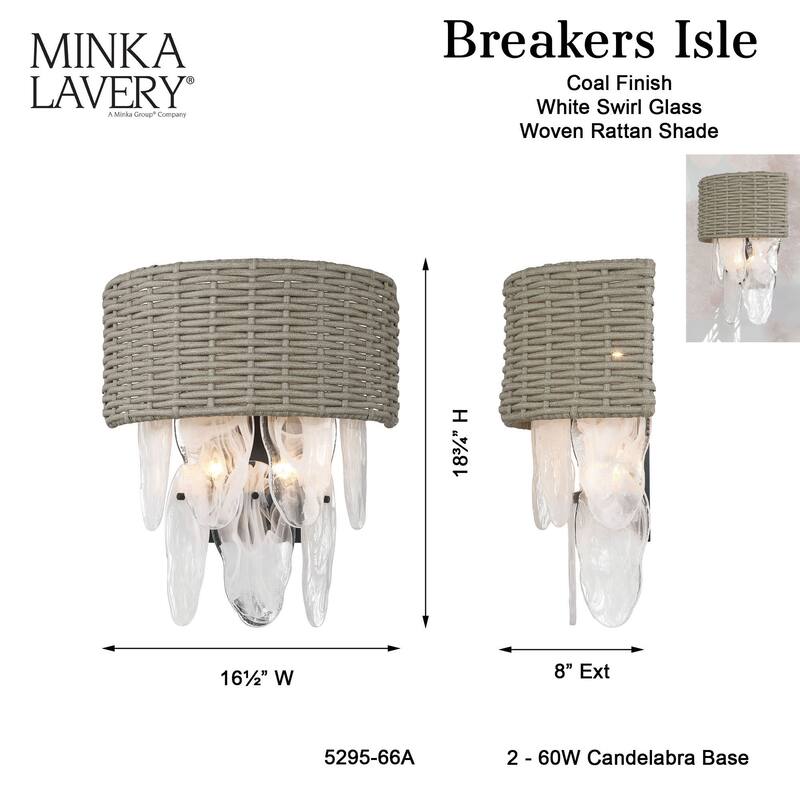 Minka Lavery 5295 Breaker Isle 4 Light 19" Tall Wall Sconce with