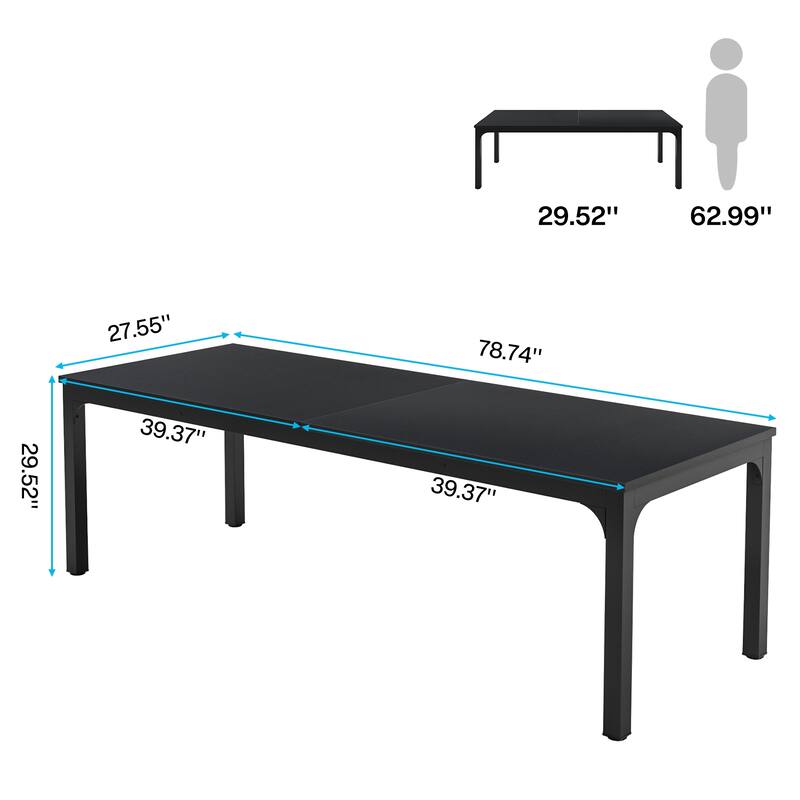 78.74 inch Extra Long 2 Person Double Computer Desk for Home Office