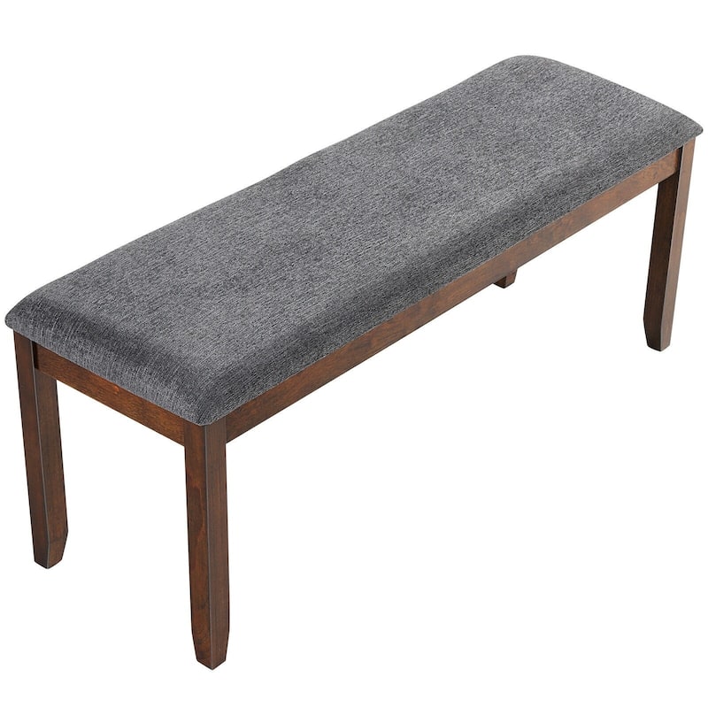 Upholstered Entryway Bench Footstool with Wood Legs - 47.5" x 15.5" x 19.5" (L x W x H)