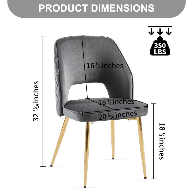 Velvet Dining Chairs with Metal Legs