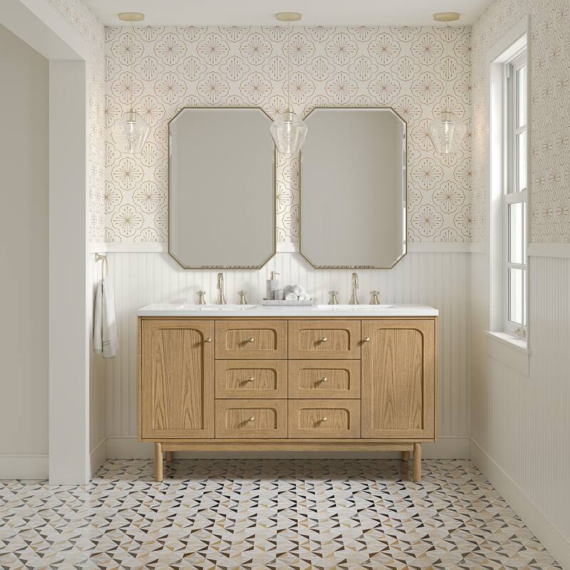 Laurent 60" Double Vanity, Light Natural Oak - 60D