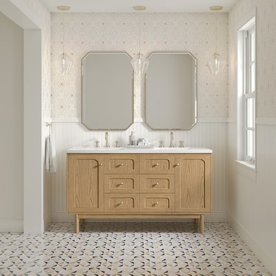 Laurent 60" Double Vanity, Light Natural Oak - 60D
