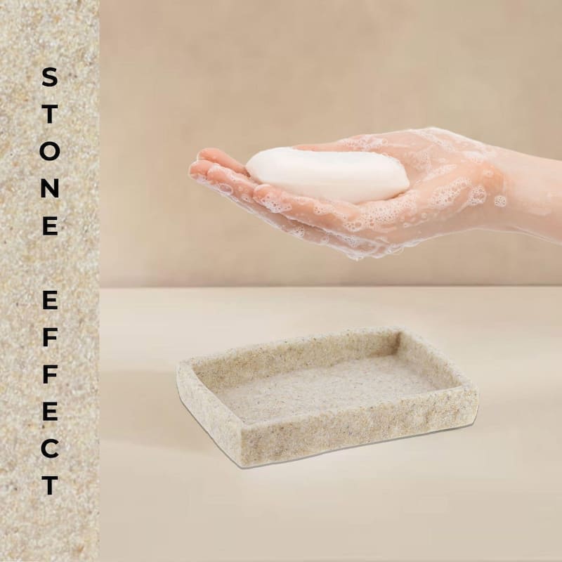 Collection Stone Effect Bath Accessory Set-4 pieces