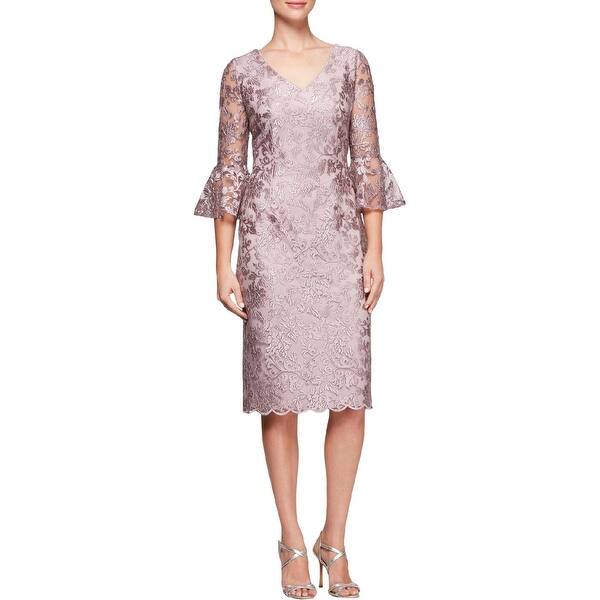 Shop Alex Evenings Womens Special Occasion Dress Bell Sleeves Knee