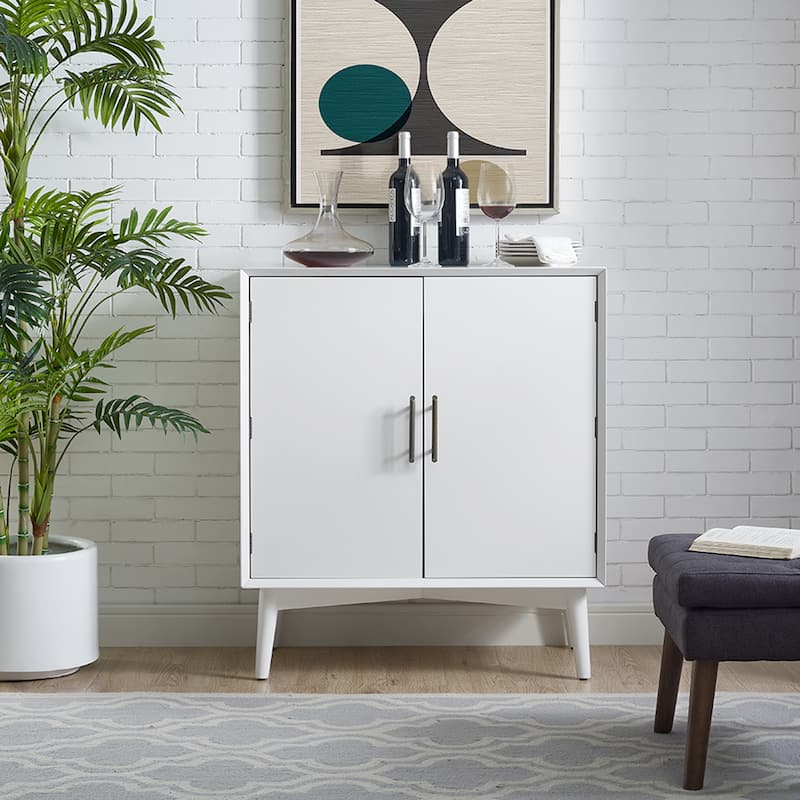 Landon Bar Cabinet In White - 31.75"W x 19"D x 36"H