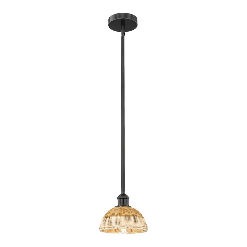 Innovations Lighting Endless Possibilities Edison - Bristol Natural II - 1 Light 8" Stem Hung Mini Pendant - Matte Black/Natural