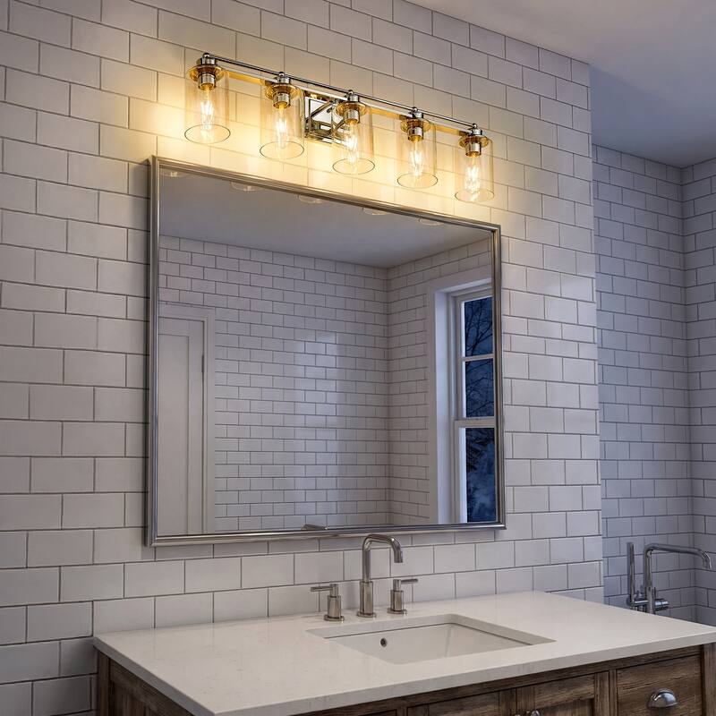 Bathroom Vanity Light,Wall Sconce Lamp Over Mirror with Clear Glass Shade