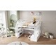 preview thumbnail 5 of 24, Full Size Loft Bed with Desk and Shelves, Two Built-in Drawers & Storage Staircase