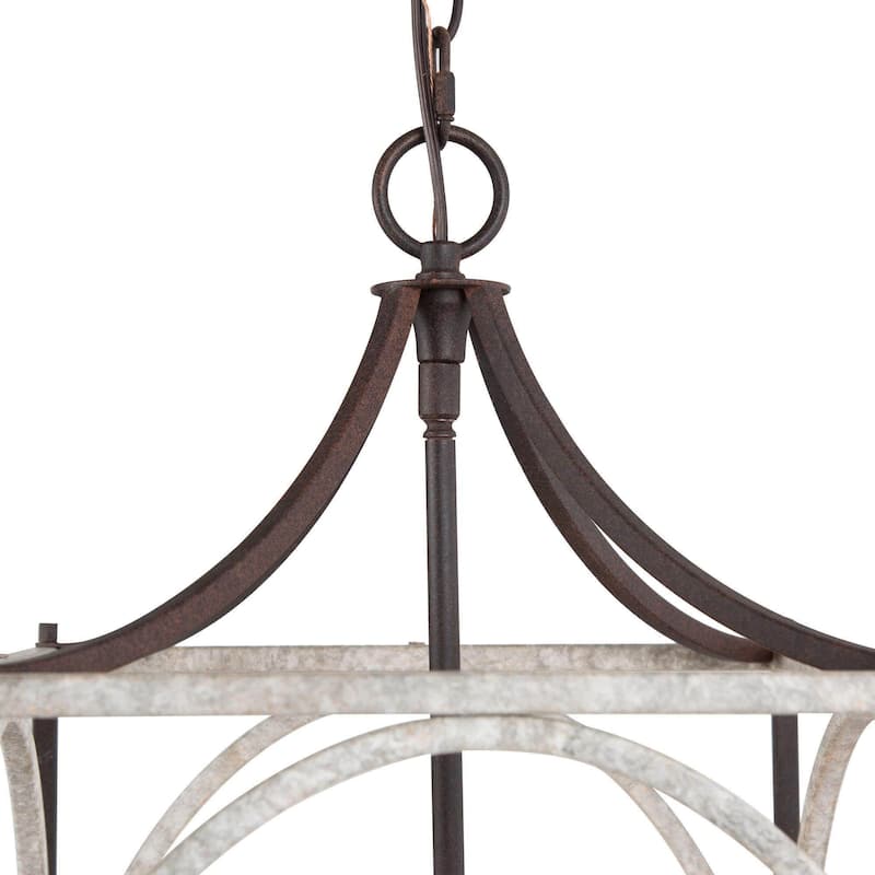 Farmhouse 4-Light Lantern Chandelier Rustic Pendant for Kitchen Island