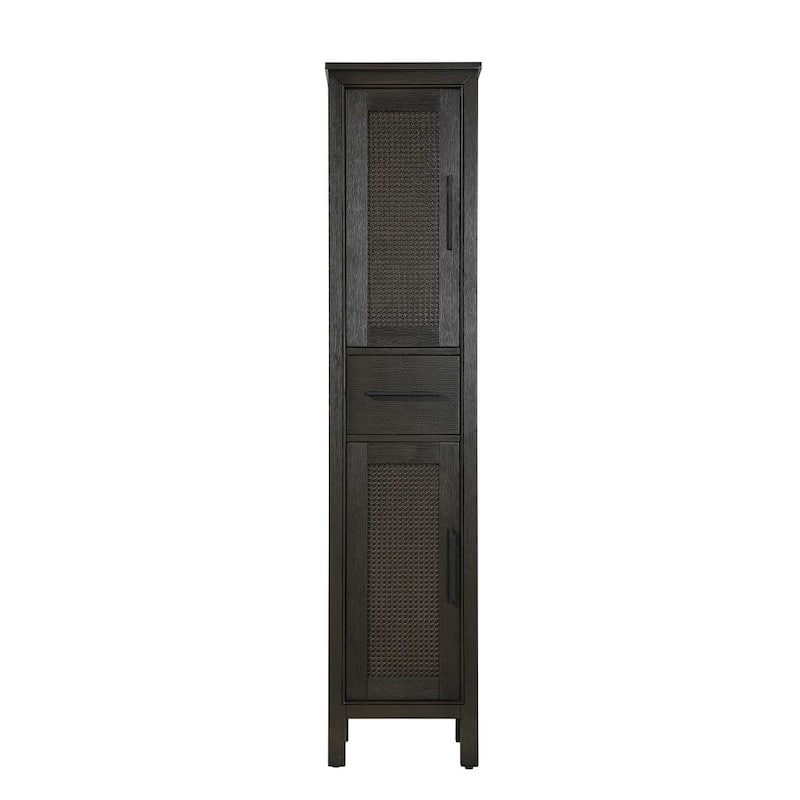 Winslow 16-28 Inch Bath Storage Cabinet - Chocolate Oak - 16"