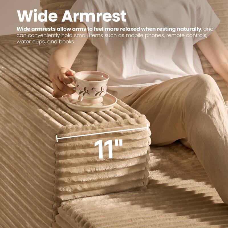 VIOS No-Assembly Plush Fabric Sofa Set​