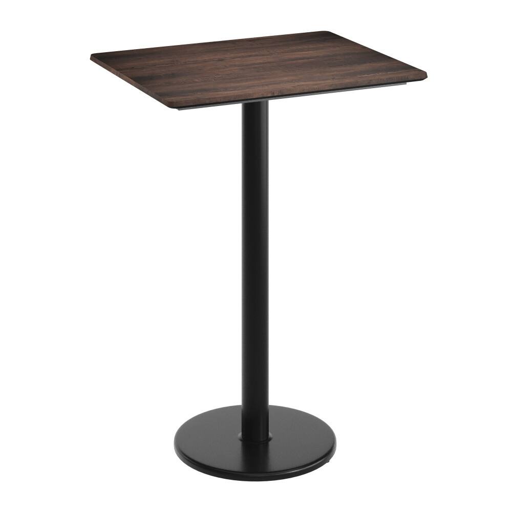 Commercial HPL Tabletop with Bar Height Round Base - 29.75"W x 23.75"D x 42"H