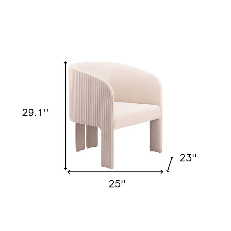 HomeRoots 25" Beige Upholstered Arm Chair - 25' X '29.1' X '23