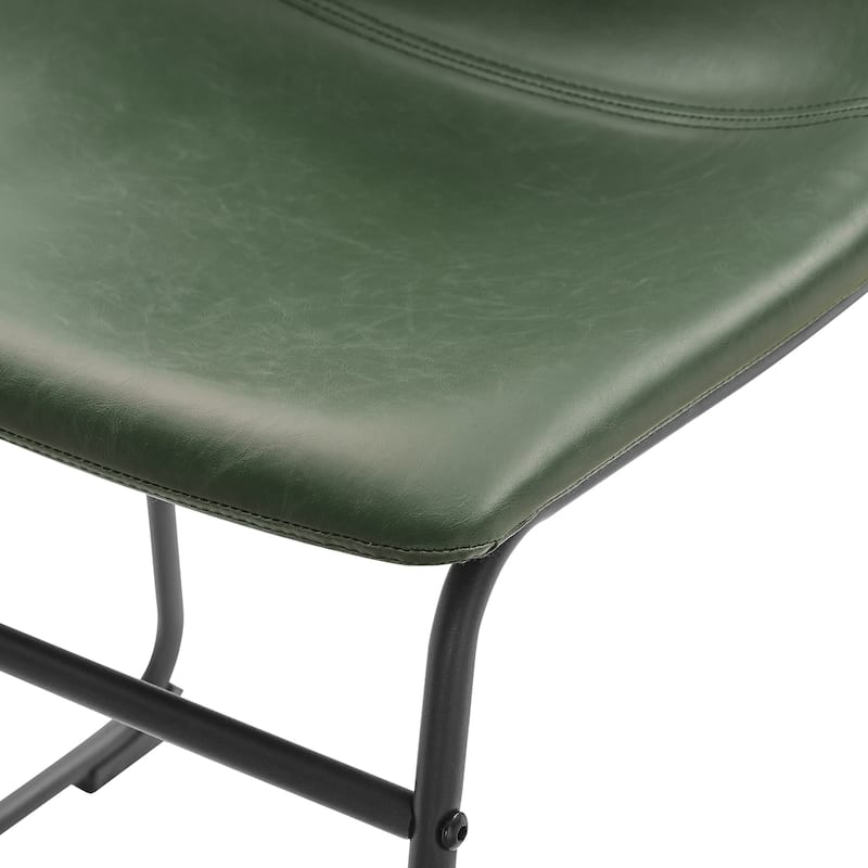 Middlebrook Prusiner 24-inch Faux Leather Counter Stool, Set of 2 - Green