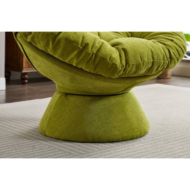 Oversized Swivel Accent Chair, 360-Degree Swivel Barrel Chair, Papasan Chair for Living Room and Bedroom Comfort