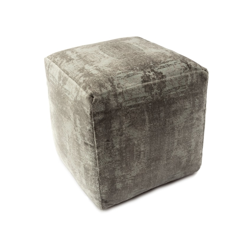 18" Abstract Pattern Pouf Ottoman Modern Upholstered Cube Seat for Living Spaces
