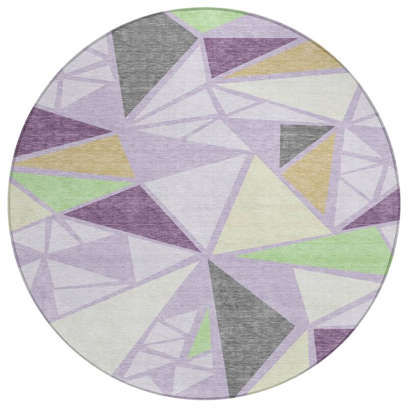 Machine Washable Indoor/ Outdoor Abstract Mosaic Chantille Rug
