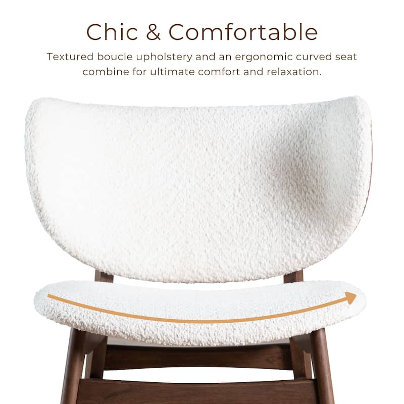 Furniture of America Shaw Mid-century Boucle Wingback Accent Chair