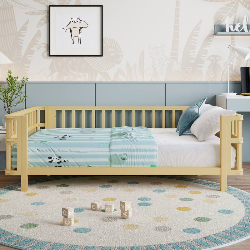 Children's Platform Bed with Removable Iron Railings