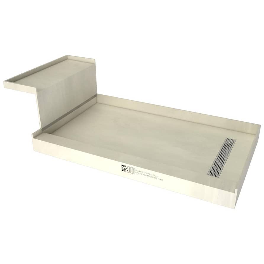 Tile Redi RT3248RRB32KIT Base'N Bench 60" x 32" Rectangular Shower