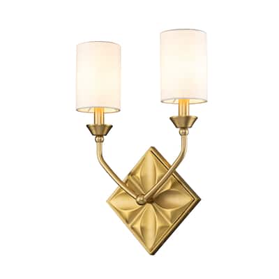 Epsilon 2 Light Sconce in Aged Brass - 17"L x 12"D x 4"H