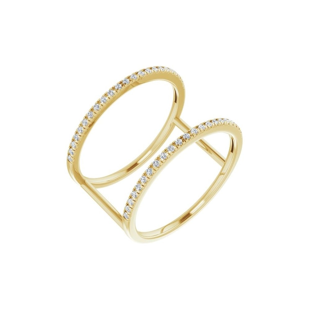 14K Gold 1/5 Carat Diamond Freeform Ring for Women, Size - 7