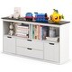 preview thumbnail 11 of 9, Costway Kids Toy Storage Organizer Wooden Bookshelf TV Stand with - See Details