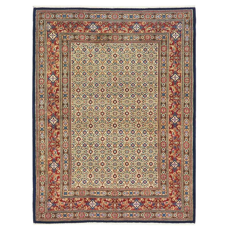 ECARPETGALLERY Hand-knotted Kayseri Vintage Cream Wool Rug - 3'8 x 4'11