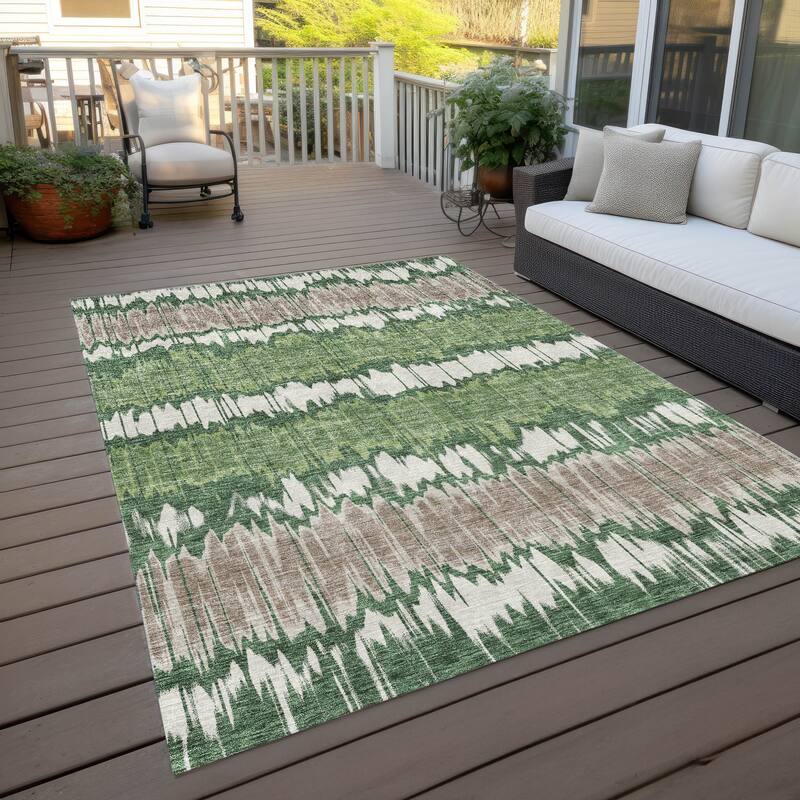 Machine Washable Indoor/ Outdoor Chantille Abstract Ombre Rug