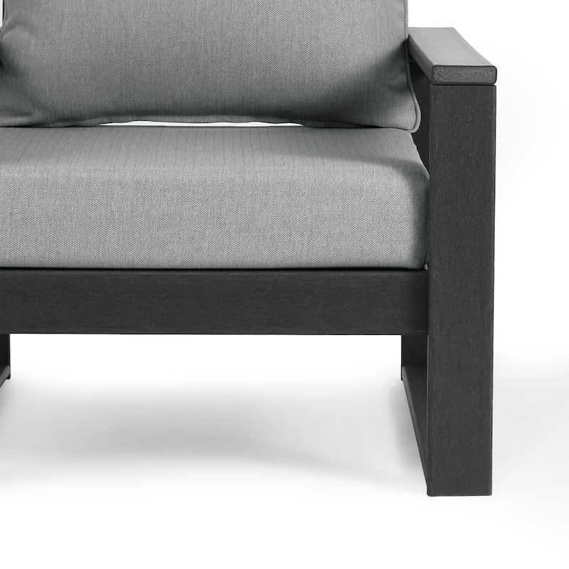 Polytrends Endless Patio Deep Seating Left Arm Chair with Gray Frame