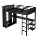 preview thumbnail 10 of 30, Black Twin XL/ Full XL/ Queen Loft Bed with Wardrobe,Kids Bed with Workstation and Storage for Bedroom