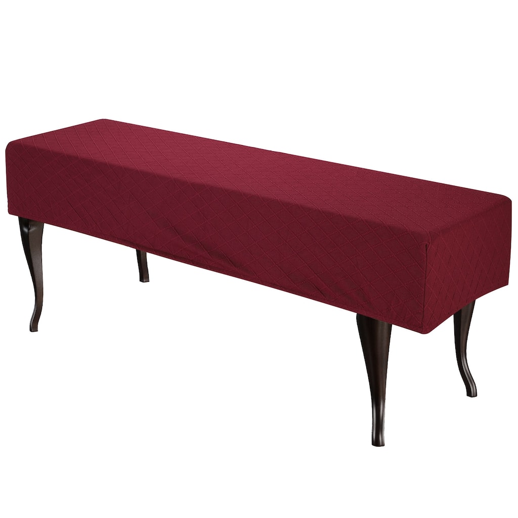 Bench Cushion Cover Stretch Jacquard Checkered Dining Bench Cover