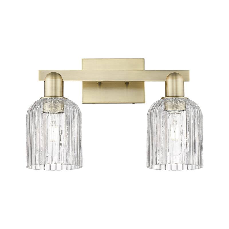 Innovations Lighting 716-2W-11-16 Bridal Veil Vanity Bridal Veil 2 - Antique Brass / Clear