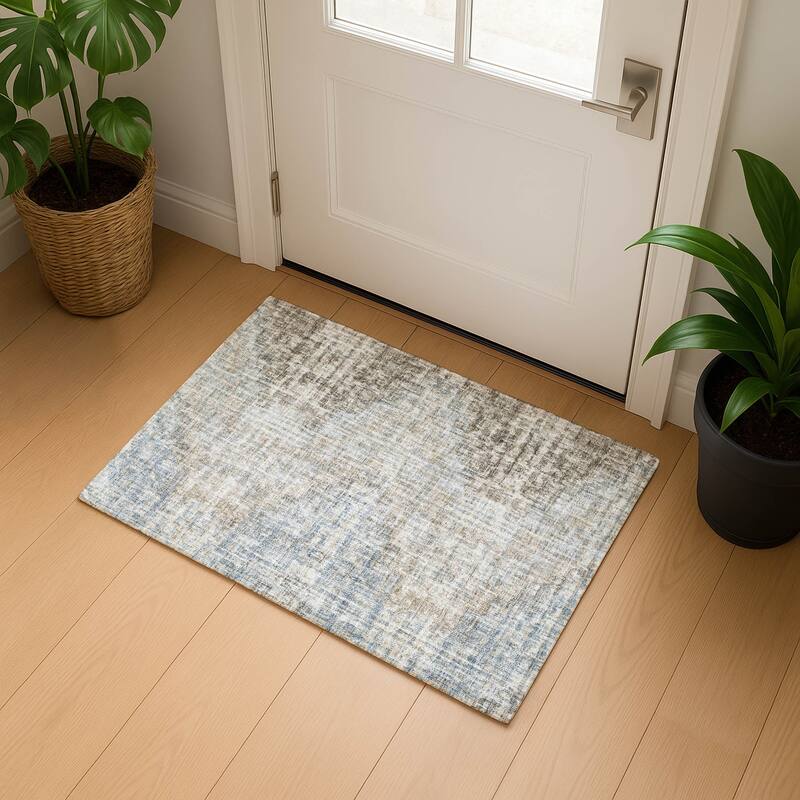 Premium Washable Super Soft Ombre Chevron Mayfield Rug - Putty - 1'8" x 2'6"