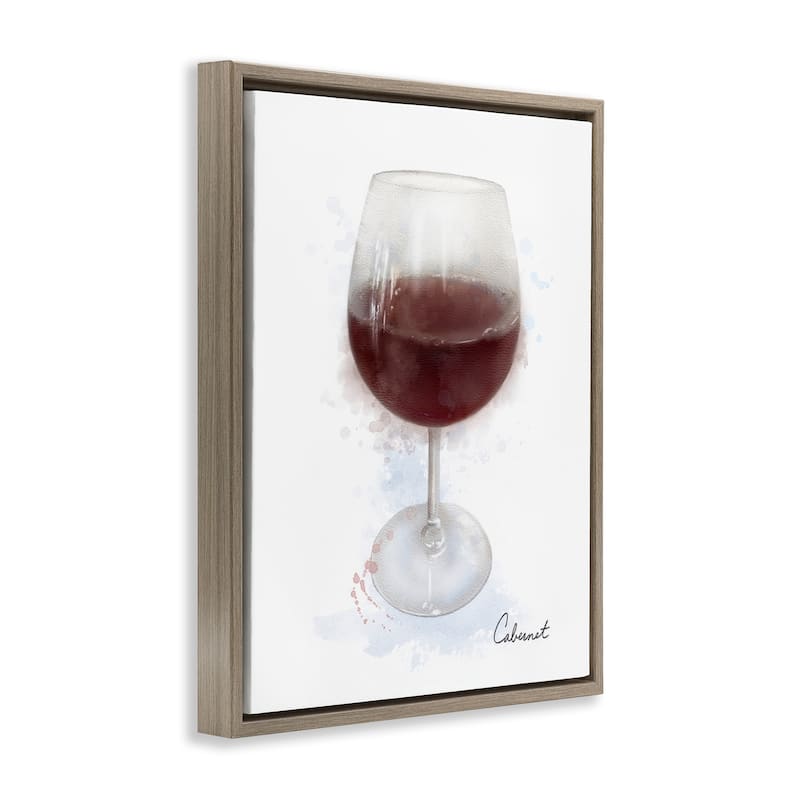 Stupell Modern Cabernet in Glass Framed Floater Canvas Wall Art Design By Matthew Piotrowicz