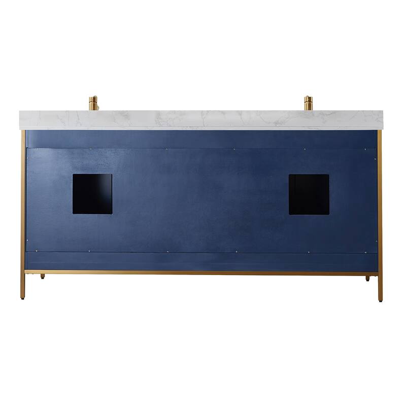 Granada 72" Vanity in Royal Blue with Countertop With Mirror