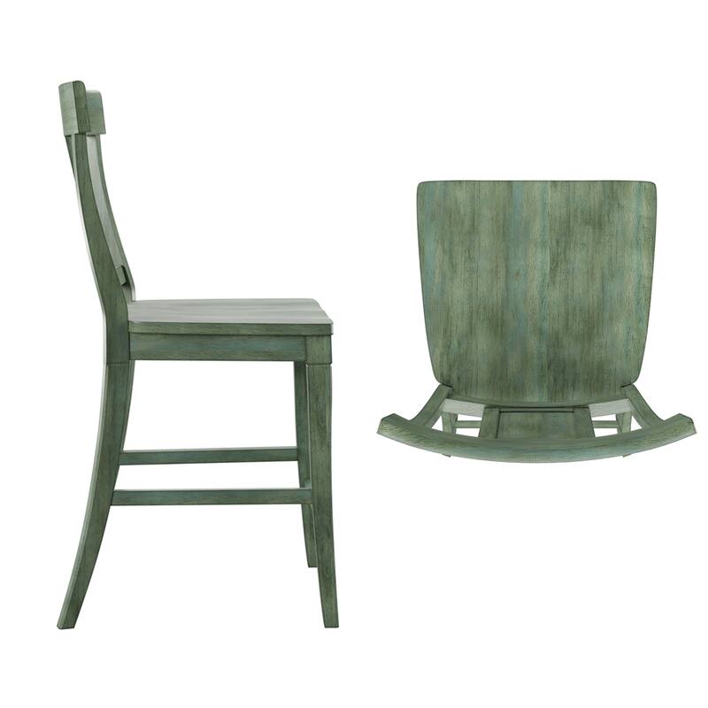 Ronda Panel Back Wood Counter Height Chairs (Set of 2)