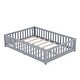 preview thumbnail 9 of 34, Floor Bed with Safety Guardrails and Door for Kids