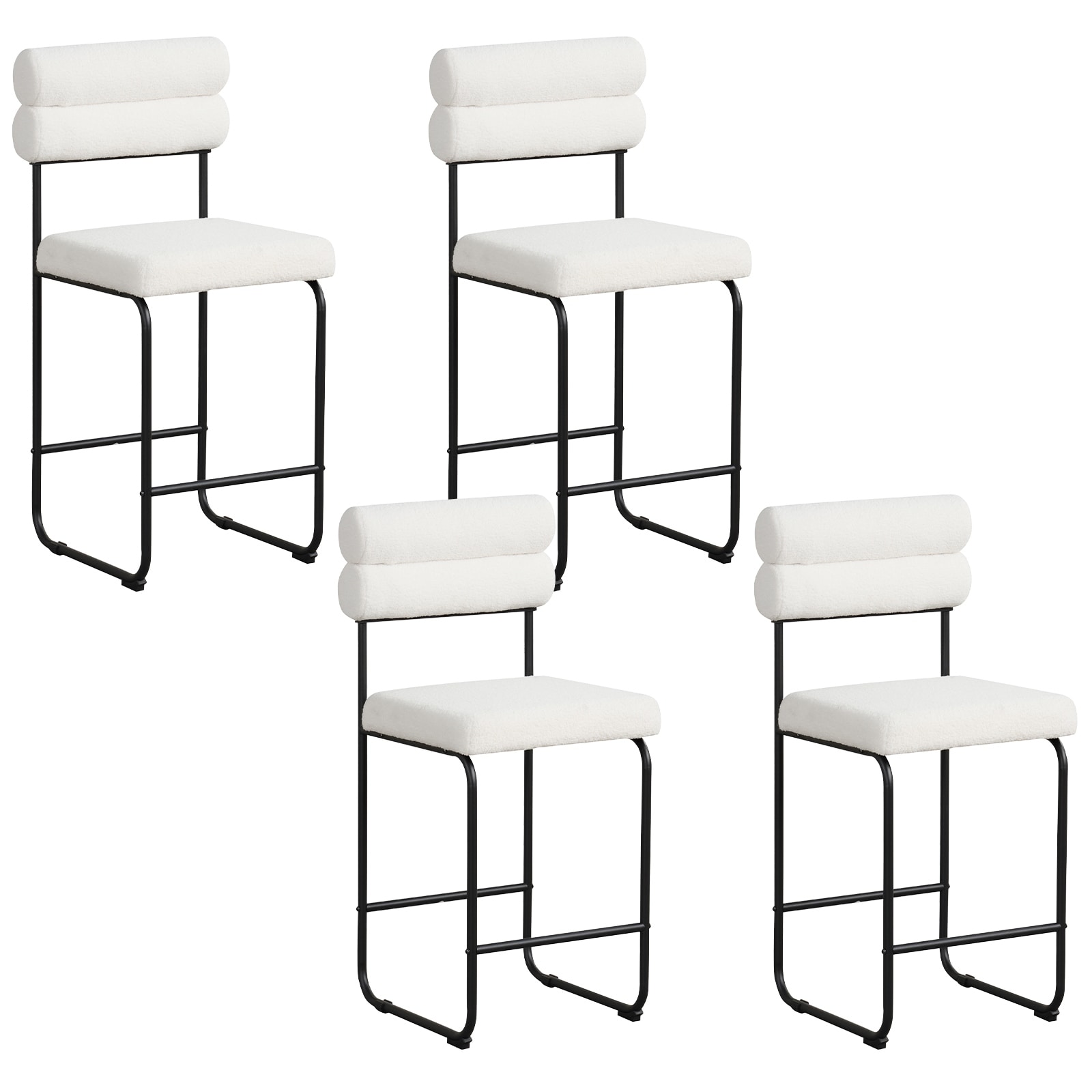 Gymax Set of 4 Counter Height Bar Stools 26'' Counter Stools w/ Metal