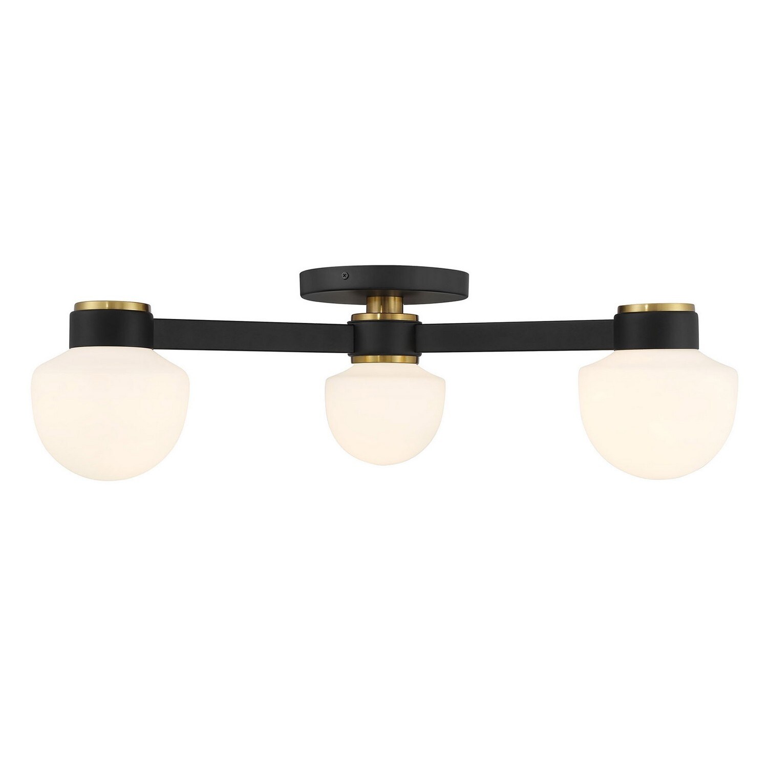 Ceiling Light in Matte Black with Natural Brass