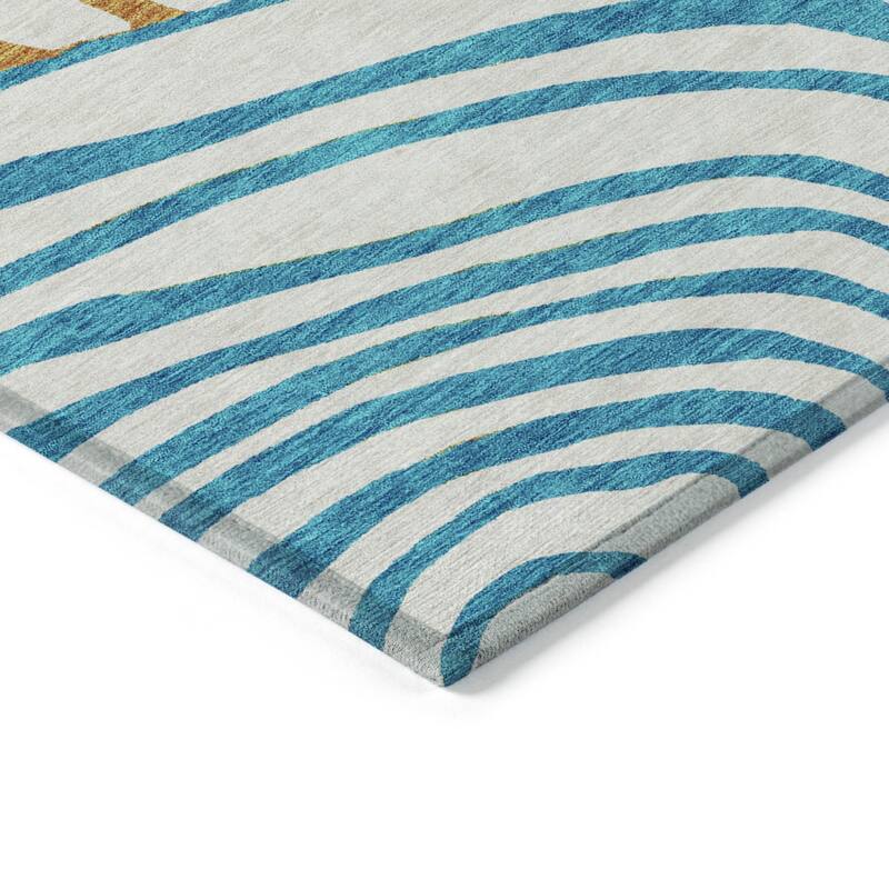 HomeRoots Abstract Transitional Rectangle Outdoor Rug
