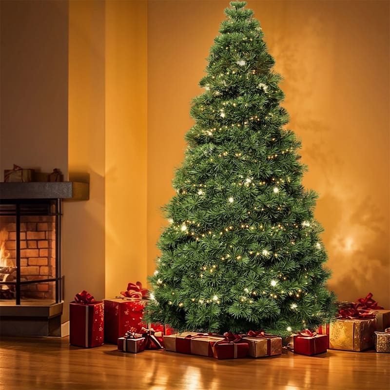 Pre-lit Snow-Flocked Christmas Tree, Artificial Holiday Christmas Tree with 120 Warm Lights, 347 Branch Tips - N/A - 6 Foot - Green