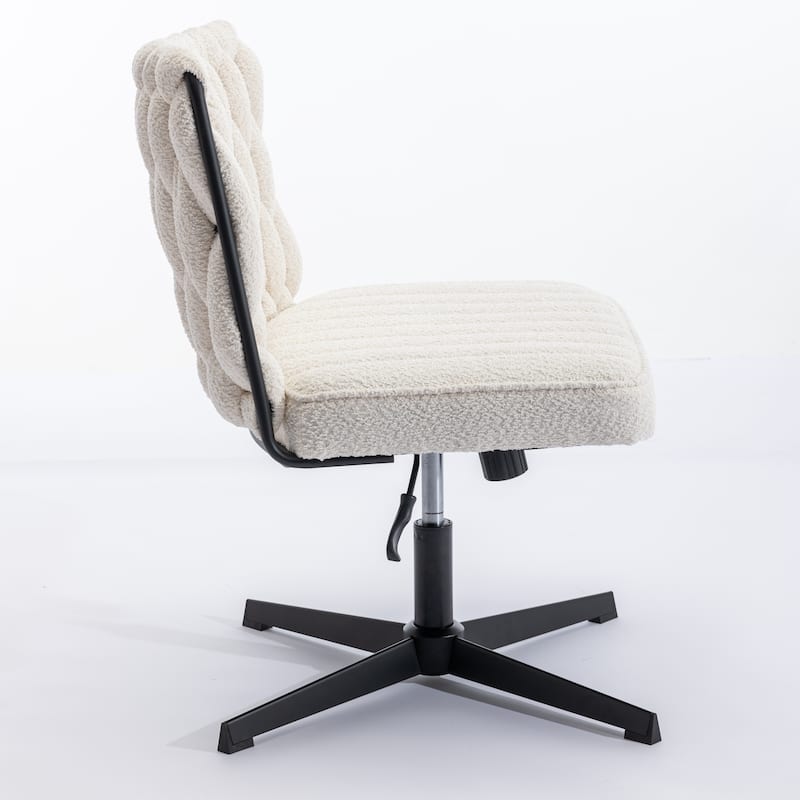 Upholstered No Wheels Armless Office Desk Chair