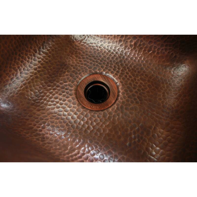 SinkSense Antique Copper 2" Jr. Basket Strainer Drain with Removable Basket